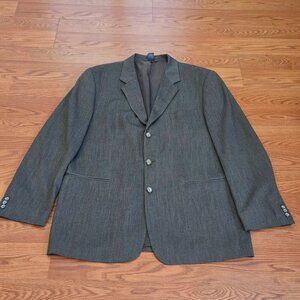 Vintage Claiborne Men's Blazer Sport Coat 44R Dusty Brown 3 Button 1990s Suit